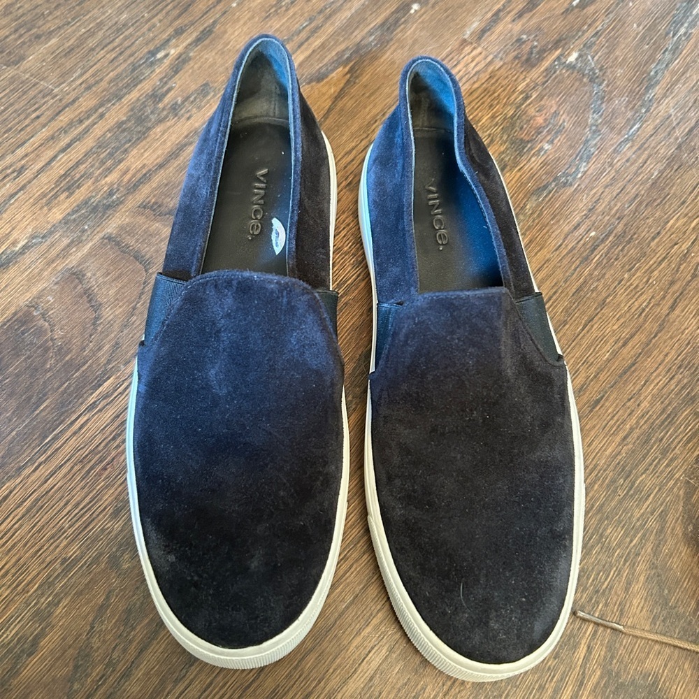 Vince Blair black velvet slip on sneakers - Picture 3 of 6